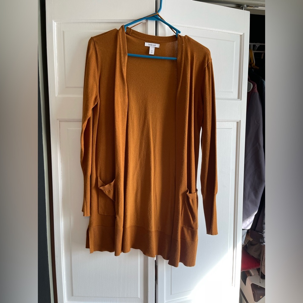Nine West Women's Open Front Cardigan - Warm Brown